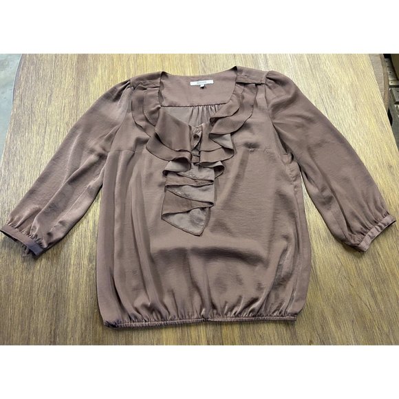 RW & CO. Women's Pink Layered Scoop Neck Flowy Polyester Blouse Small - Picture 1 of 7